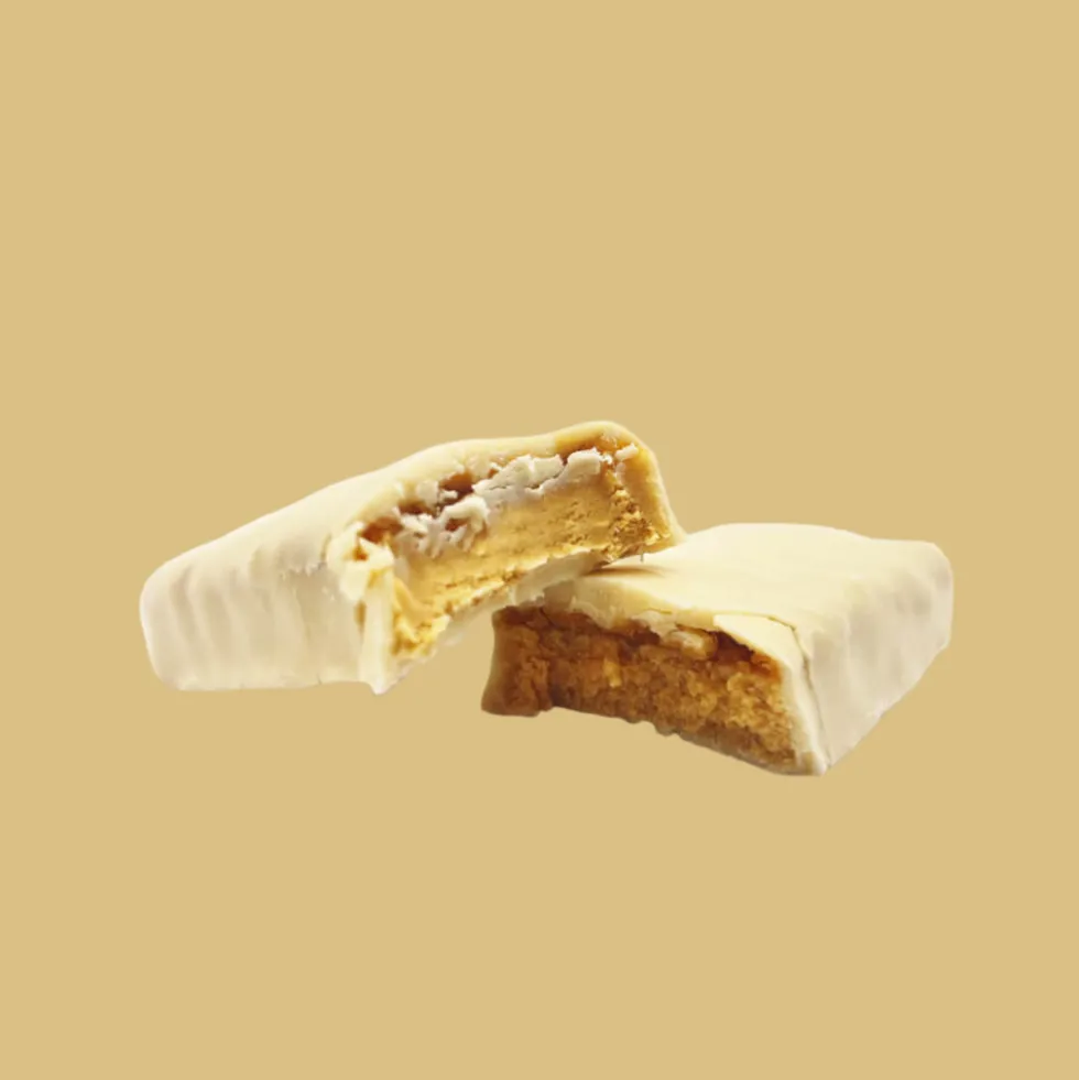Barre hyperprotéinée Caramel cacahuètes enrobage blanc 35g MD Unité