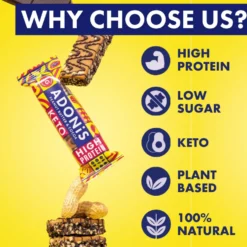Barre keto beurre de cacahuète et chocolat 45g Adonis