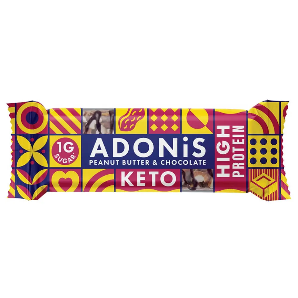 Barre keto beurre de cacahuète et chocolat 45g Adonis