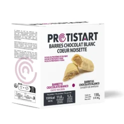 Barres protéinées chocolat blanc crème noisette PROTISTART