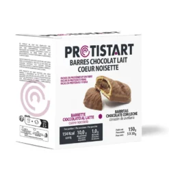 Barres protéinées chocolat lait crème noisette PROTISTART