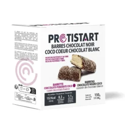 Barres protéinées chocolat noir coco chocolat blanc PROTISTART