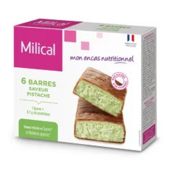 Barres saveur pistache boîte de 6 Milical