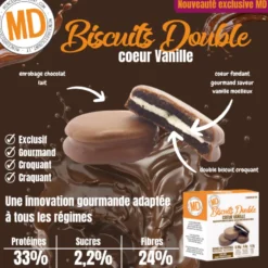 Biscuits protéinés low carb double coeur saveur Vanille Boîte de 8 MD