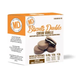 Biscuits protéinés low carb double coeur saveur Vanille Boîte de 8 MD