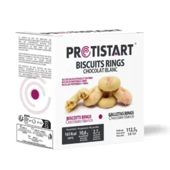 Biscuits protéinés RINGS chocolat Blanc PROTISTART