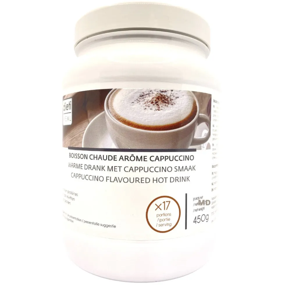 Boisson hyperprotéinée Cappuccino Pot 450g DietiMeal