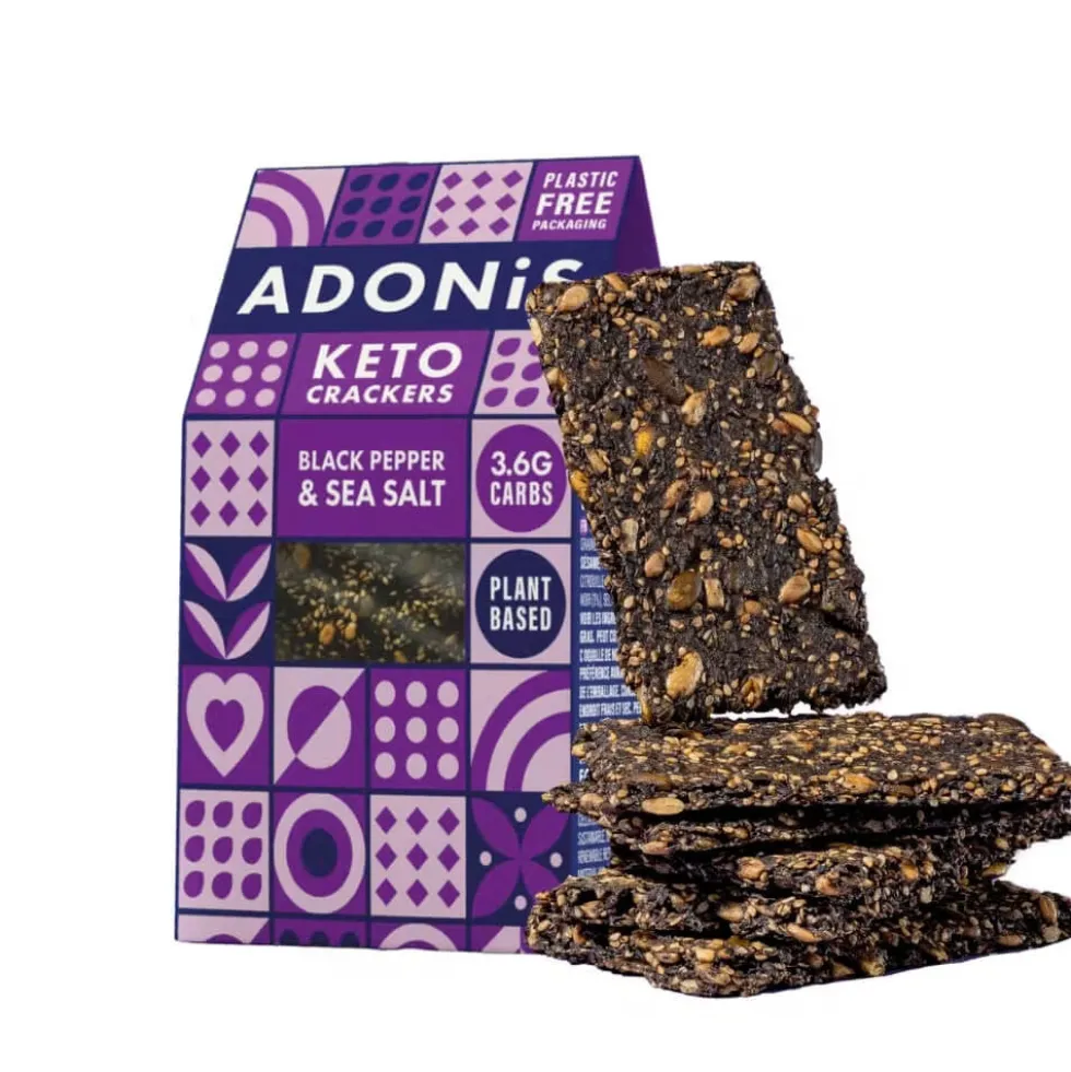 Crackers Keto Poivre noir et sel de mer ADONIS