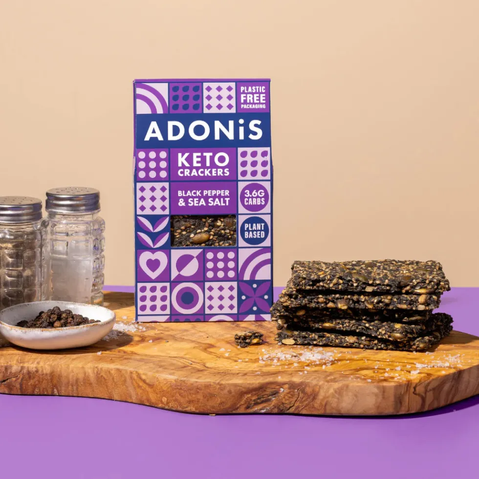 Crackers Keto Poivre noir et sel de mer ADONIS
