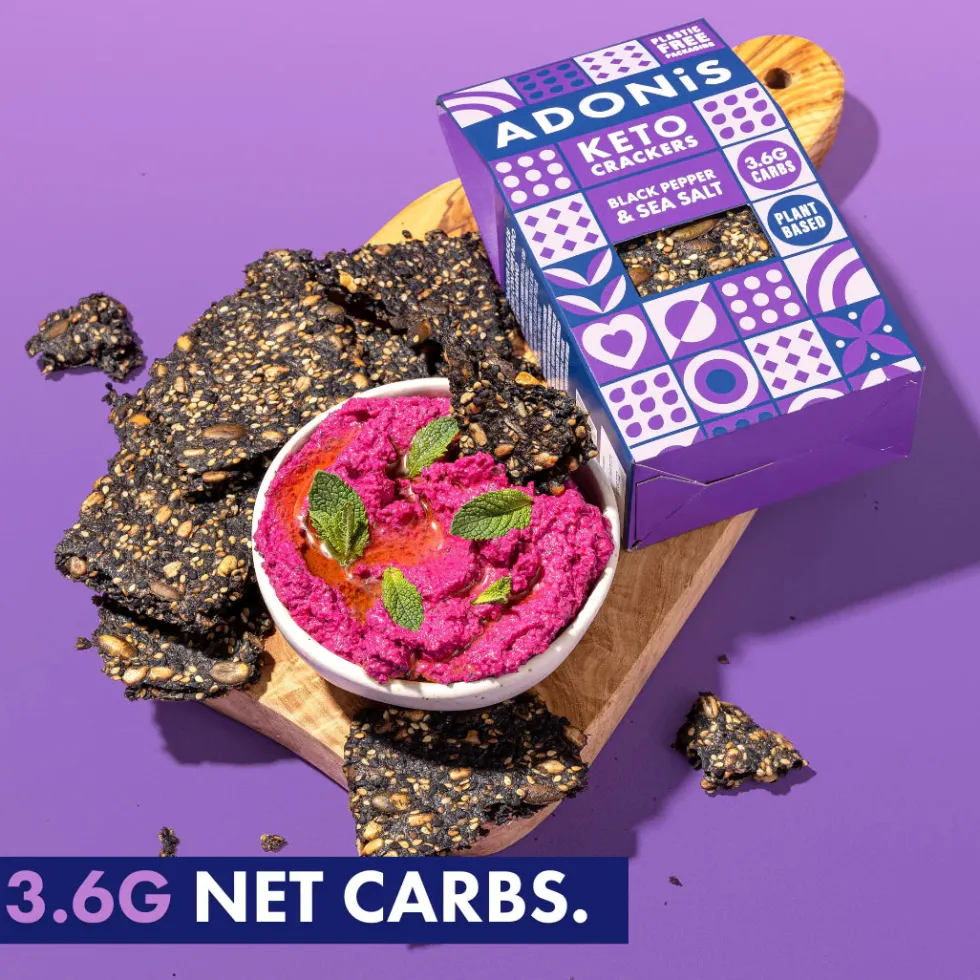 Crackers Keto Poivre noir et sel de mer ADONIS