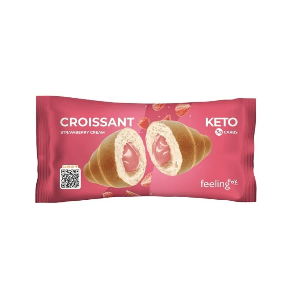 Croissant KETO fourré à la crème de fraise Feeling