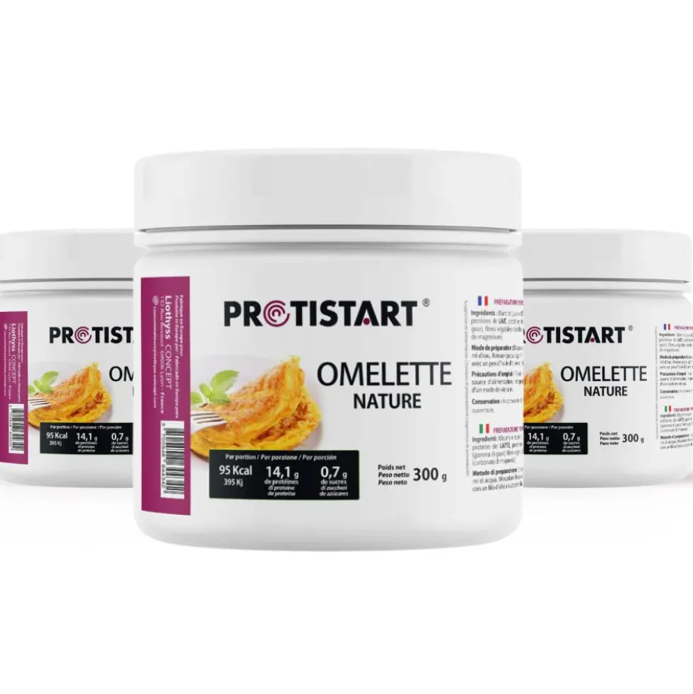 Lot de 3 - Omelette protéinée nature PROTISTART - Pot 300g - 36 portions