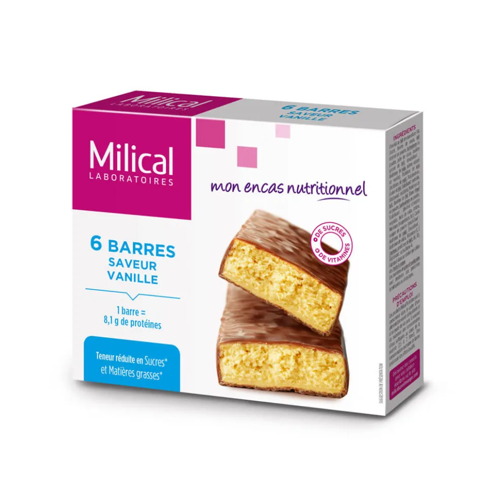 Milical Barres saveur vanille boîte de 6