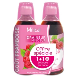 Milical Draineur minceur ultra goût FRAMBOISE lot de 2