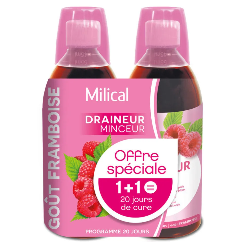 Milical Draineur minceur ultra goût FRAMBOISE lot de 2