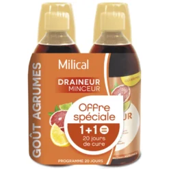 Milical Draineur ultra goût agrumes lot de 2