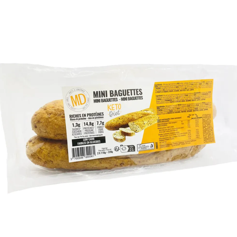 Mini Baguettes KETO riches en protéines 2 X 110g MD