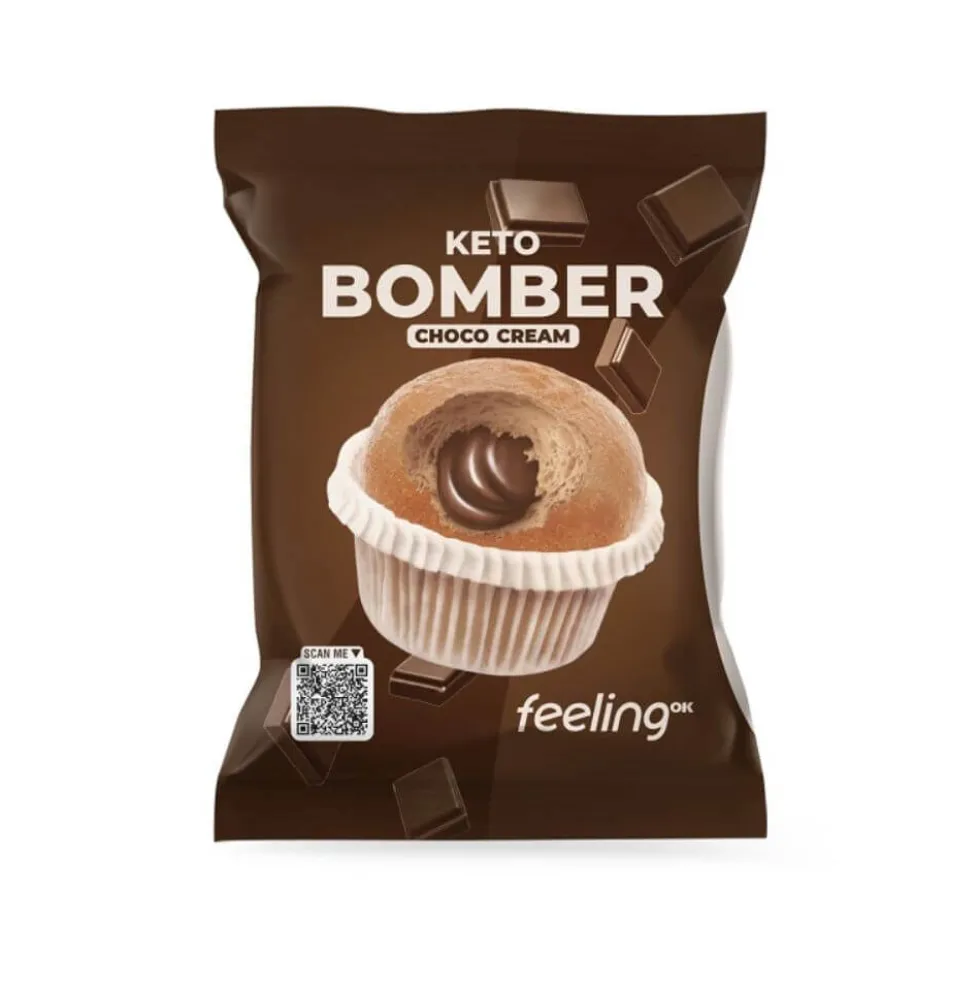 Muffin protéiné KETO fourré à la crème de chocolat FeelingOk 50g