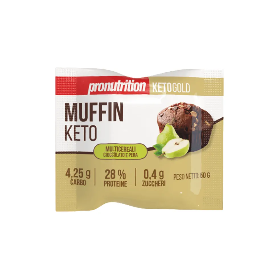 Muffins multicéréales Keto Poire et Chocolat 50g Pronutrition