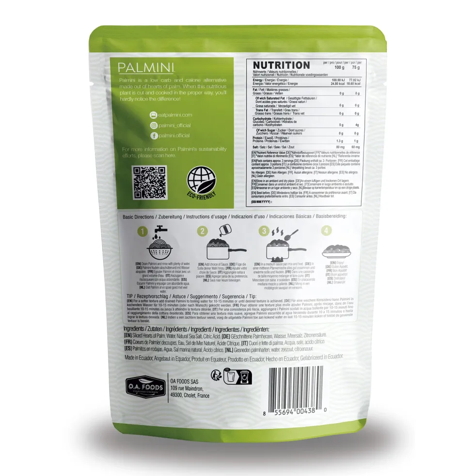 Palmini - Linguines - 4 g de glucides - Sans gluten - Paquet de 340 g
