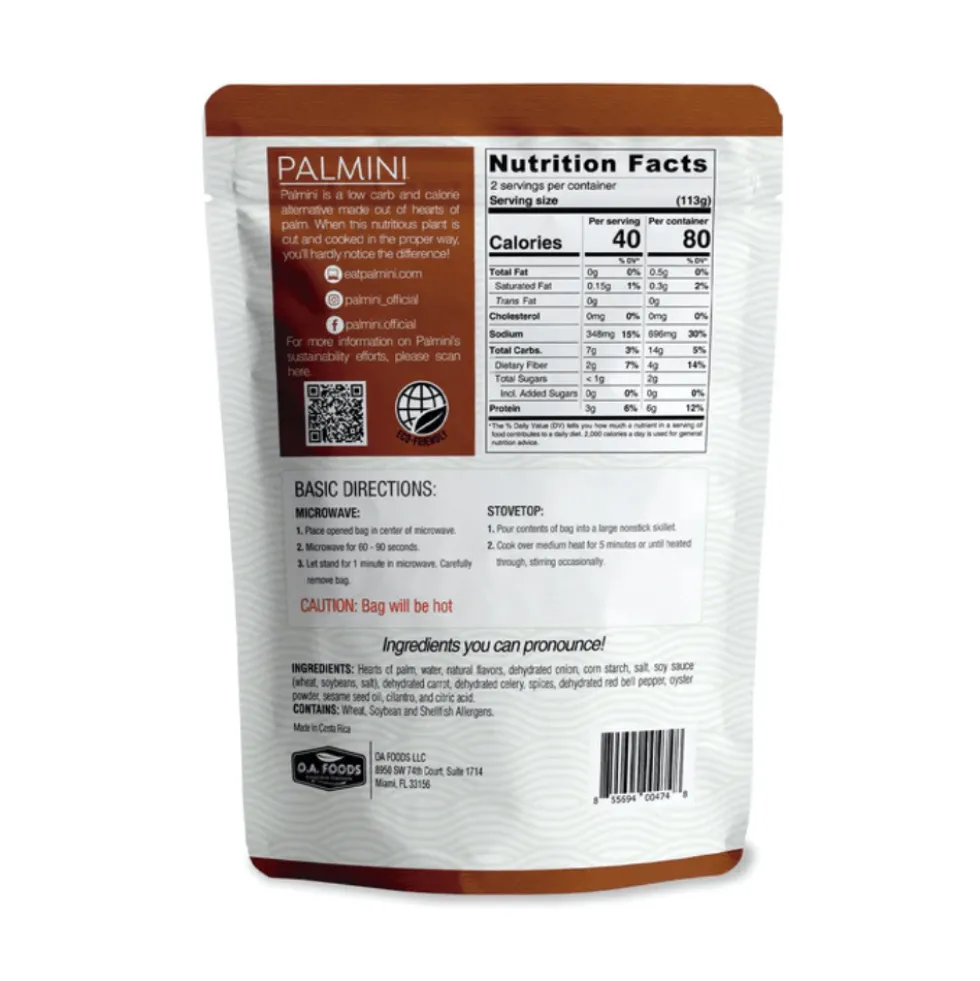 Palmini - Riz frit - 5 g de glucides - Sans gluten - Paquet de 226 g
