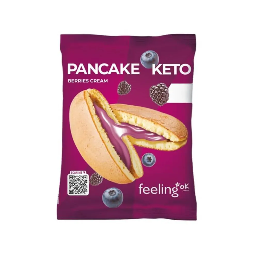 Pancake Protéiné KETO Crème Fruits rouges FeelingOk – Low Carb 50g