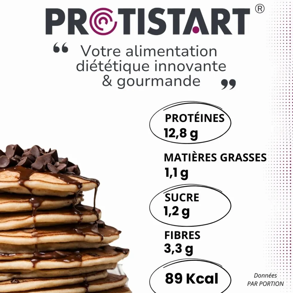 Pancake protéiné nature aux pépites de chocolat Pot 300g PROTISTART