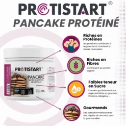 Pancake protéiné nature aux pépites de chocolat Pot 300g PROTISTART