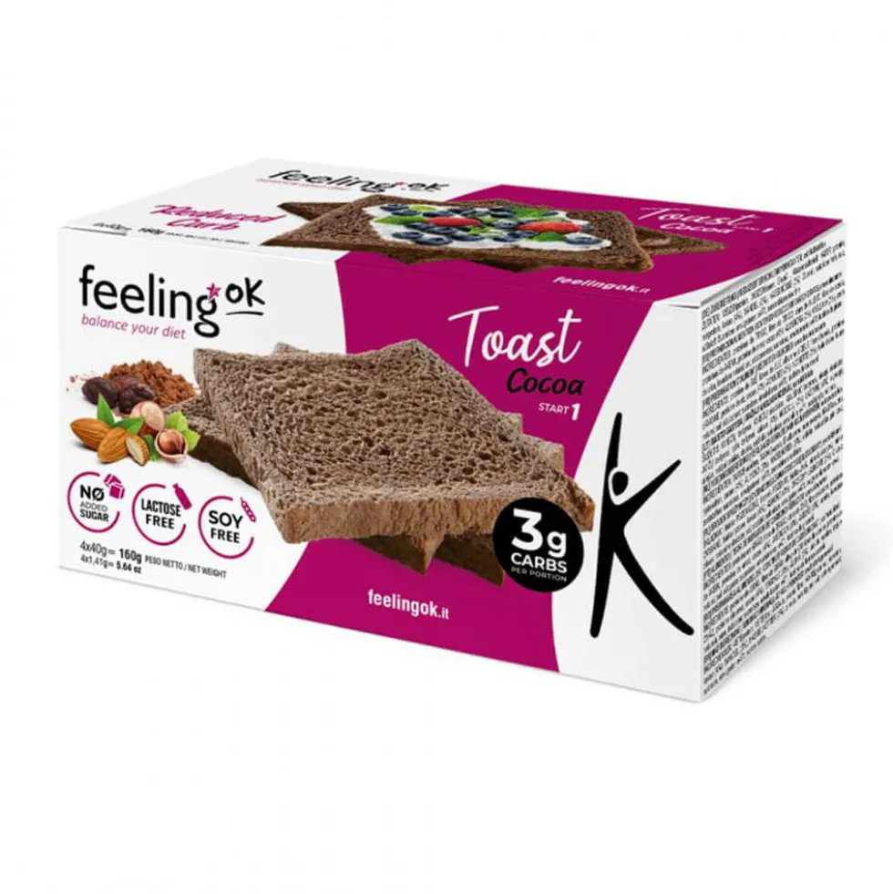Toasts protéinés saveur CACAO Phase1 FeelingOk Boîte de 160g